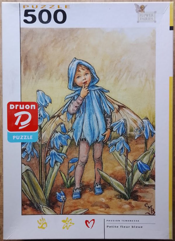 Image of the puzzle 500, Druon, Little Blue Flower, by Ciceley Mary Barker, Complete, Picture of the box