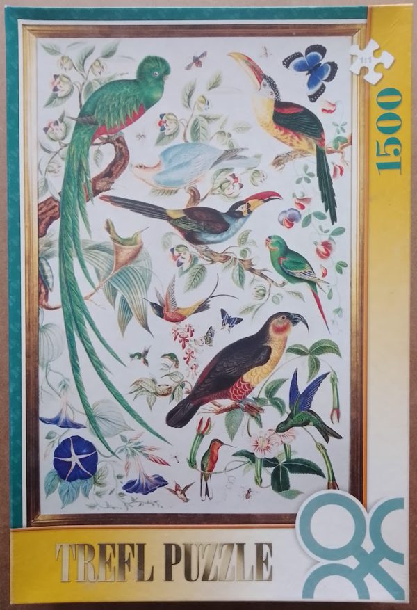 Image of the puzzle 1500, Trefl, Exotic Birds, by John James Audubon, Complete, Picture of the box
