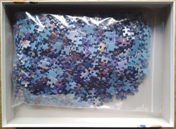 Image of the puzzle 1000, Ravensburger, NYC Christmas, by Steven Klein, Complete, Picture of the bag