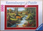 Image of the puzzle 1000, Ravensburger, Deer by the Waters Edge, by Linda Picken, Picture of the box