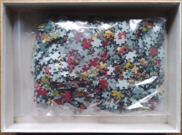 Image of the puzzle 1000, Ravensburger, Deer by the Waters Edge, by Linda Picken, Picture of the bag