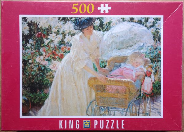 Image of the puzzle 500, King, Mother with Child, by Mary Fairchild Low, Complete, Picture of the box