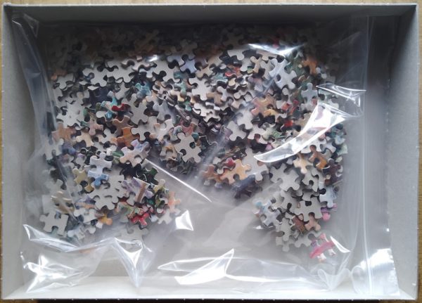 Image of the puzzle by Mary Fairchild Low, Complete, Picture of the bag