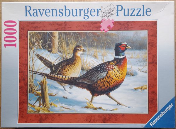 Image of the puzzle 1000, Ravensburger, Pheasants, by James Hautman, Complete, Picture of the box