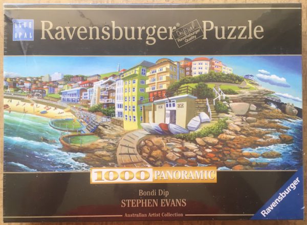 Image of the puzzle 1000, Ravensburger, Bondi Dip, by Stephen Evans, Factory Sealed, Picture of the box