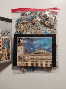 Image of the puzzle 500, Heye, Café de la Paix, Jean-Jacques Loup, Complete, Picture of the contents