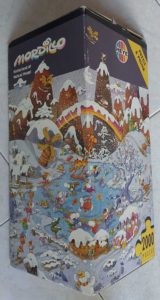 Image of the puzzle 2000, Heye, Winterland at Nahuel Huapi, by Guillermo Mordillo, Sealed Bag, Picture of the box