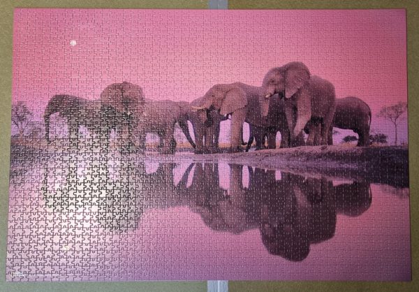 Image of the puzzle 2000, Clementoni, African Elephants, by Frans Lanting, Complete, Picture of the puzzle