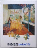 Image of the puzzle 1200, Unicef, The Veranda, by Edgard Wiethase, Sealed Bag, Picture of the box