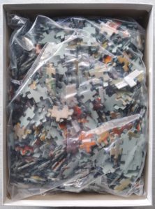 Image of the puzzle 1200, Unicef, The Veranda, by Edgard Wiethase, Sealed Bag, Picture of the bag