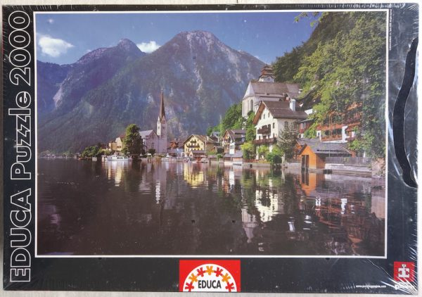 Image of the puzzle 2000, Educa, Hallstatt Lake, Austria, Factory Sealed, Picture of the box