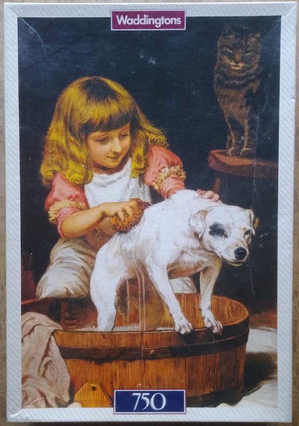 Image of the puzzle 750, Waddingtons, The Order of the Bath, by Charles Burton Barber, Incomplete, Picture of the box