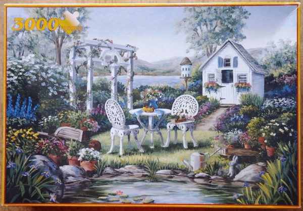 Image of the puzzle 3000, Fame, Garden by the Pond, by Barbara Felisky, Incomplete, Picture of the box