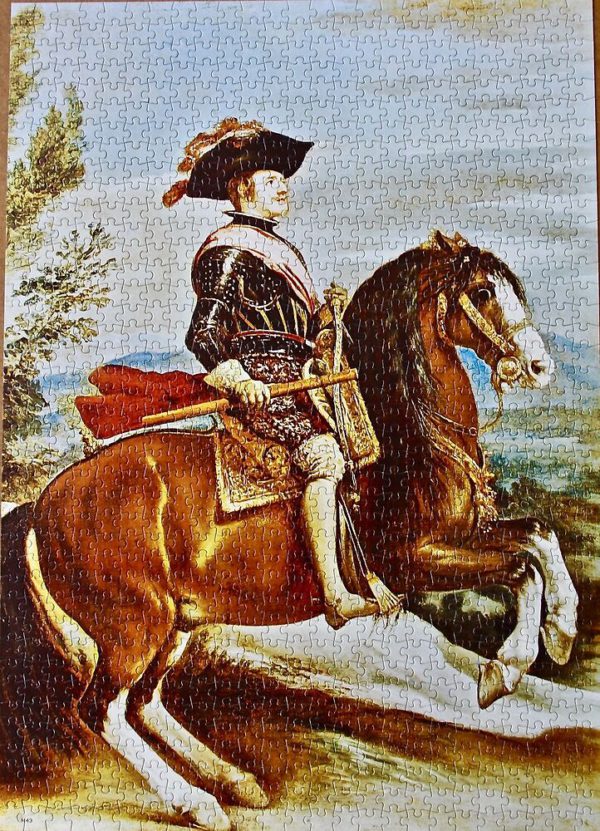Image of the puzzle 1000, Flamenco, Philip IV on Horseback, Diego Velázquez, Complete, Picture of the puzzle