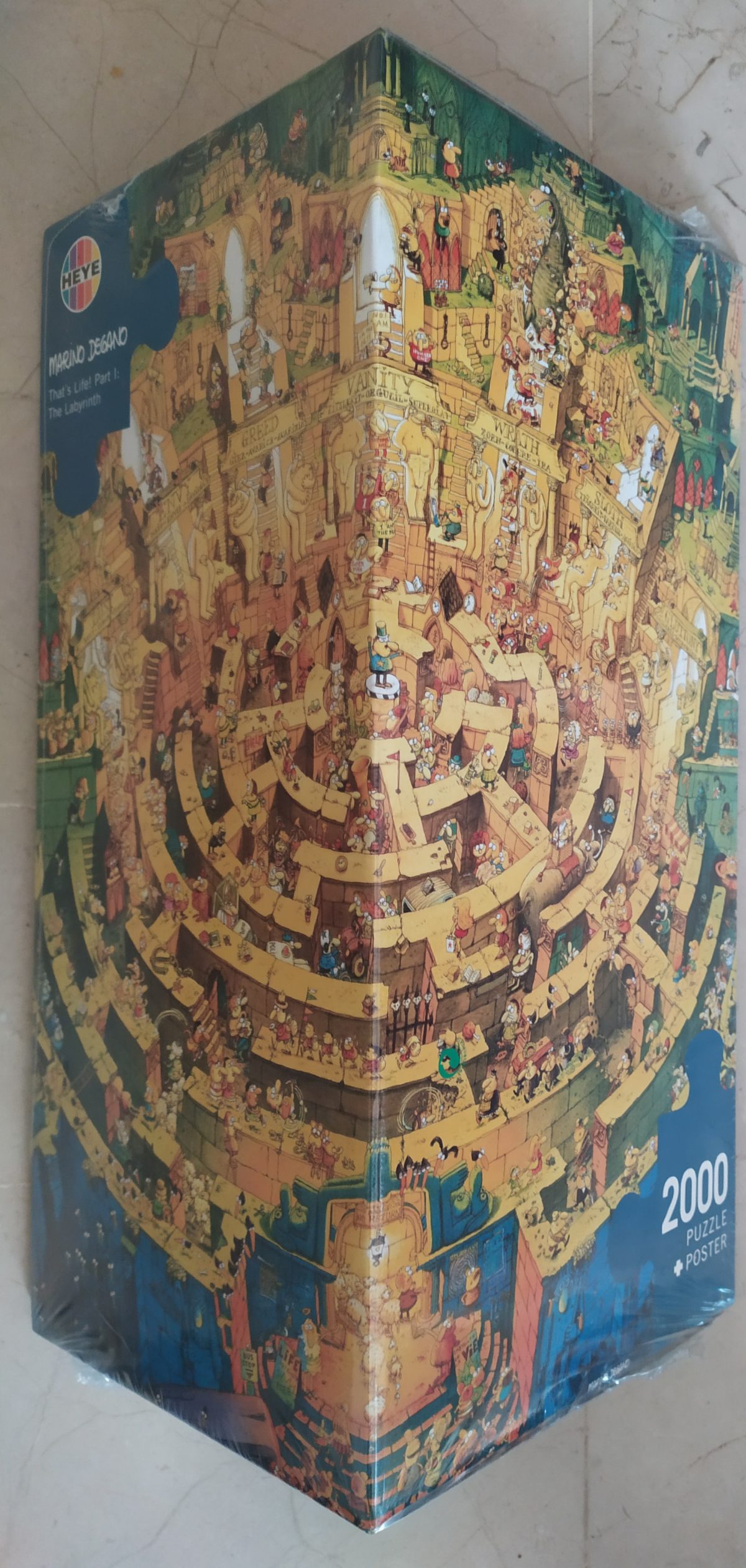 Image of the puzzle 2000, Heye, Thats Life Part 1 The Labyrinth, by Marino Degano, Factory Sealed, Picture of the box