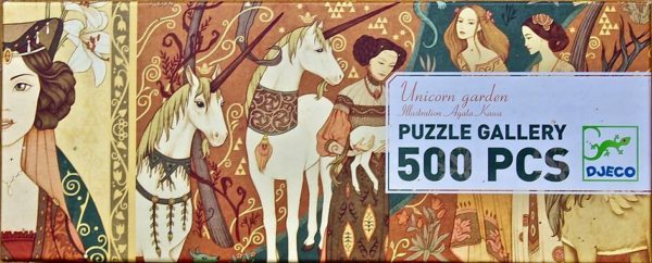 Image of the puzzle 500, Djeco, Unicorn Garden, by Agata Kawa, Complete, Picture of the box