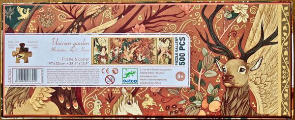 Image of the puzzle 500, Djeco, Unicorn Garden, by Agata Kawa, Complete, Picture of the back