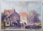 Image of the puzzle 480, White Horse, Raamgracht in Haarlem, by Cornelis Springer, Complete, Picture of the box