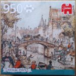 Image of the puzzle 950, Jumbo, Coach on the Bridge, by Anton Pieck, Factory Sealed, Picture of the box