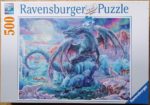 Image of the puzzle 500, Ravensburger, Mystic Dragons, by Ute Thönißen, Sealed Bag, Picture of the box
