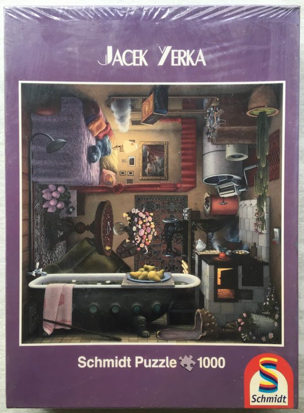 Image of the puzzle 1000, Schmidt, Boudoir, by Jacek Yerka, Factory Sealed, Picture of the box