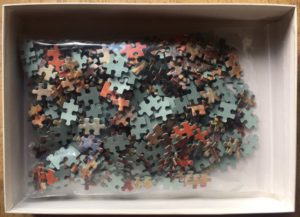 Image of the puzzle 500, Jumbo, A Parisian Flower Market, by Eugène Deully, Complete, Picture of the bag