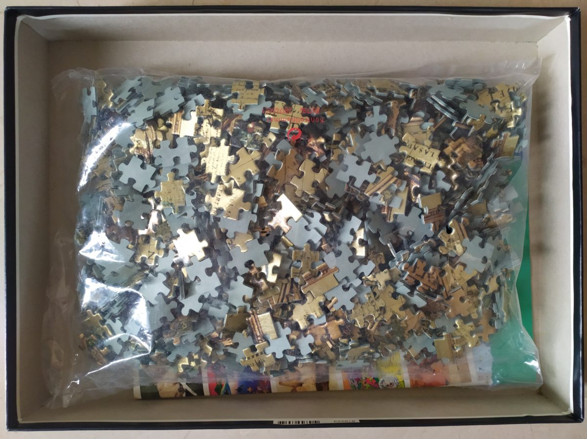Image of the puzzle Image of the puzzle 1000, Ravensburger, Historical Map of the World, by Nicolaes van Geelkercken, Sealed Bag, Picture of the bag