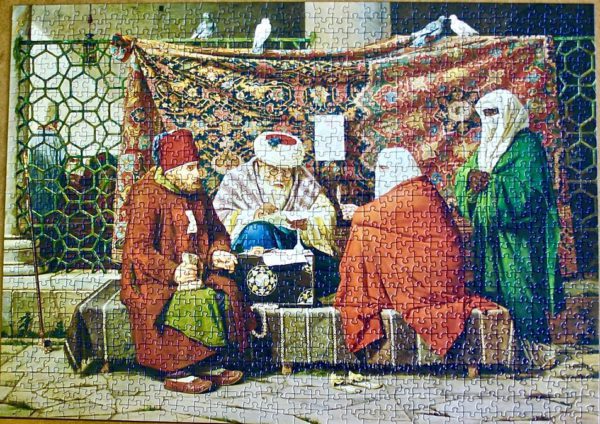 Image of the puzzle Image of the puzzle 1000, Ravensburger, A Turkish Notary Drawing up a Marriage Contract, by Martinus Rørbye, Complete, Picture of the puzzle