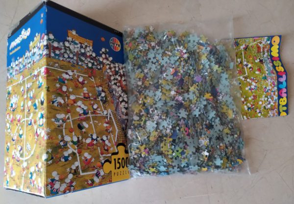 Image of the puzzle 1500, Heye, Footballissimo, Guillermo Mordillo, Sealed Bag, Picture of the bag