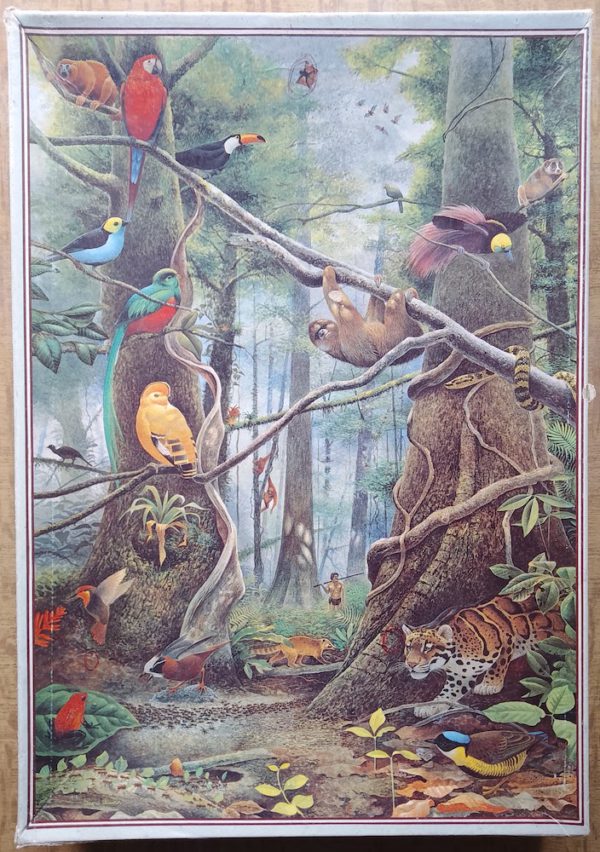 Image of the puzzle 1000, Express Gifts, The Threatened Forest, by David Quinn, Incomplete, Picture of the box