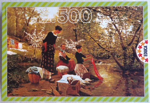 Image of the puzzle 500, Educa, The Washerwomen, by Joaquim Vayreda, Sealed Bag, Picture of the box