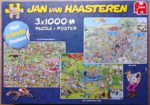Image of the puzzle 3x1000, Jumbo, Ascot Horse Racing & The Music Pavilion & The March, by Jan van Haasteren, Complete, Picture of the box