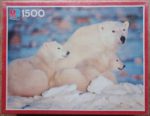 Image of the puzzle 1500, MB, Polar Bears, Factory Sealed, Picture of the box