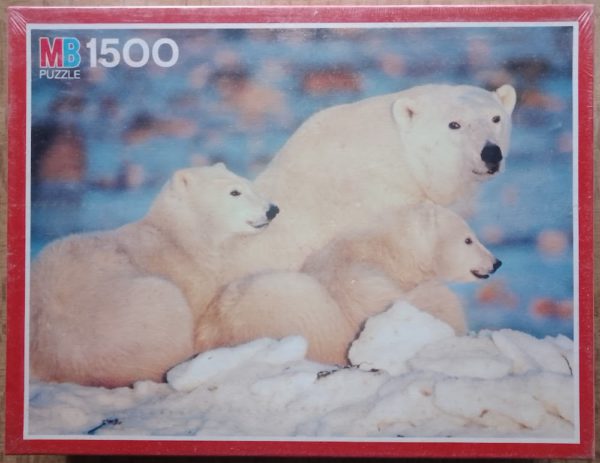 Image of the puzzle 1500, MB, Polar Bears, Factory Sealed, Picture of the box