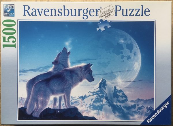 Image of the puzzle 1500, Ravensburger, Howl at the Moon, by Kentaro Nishino, Sealed Bag, Picture of the box