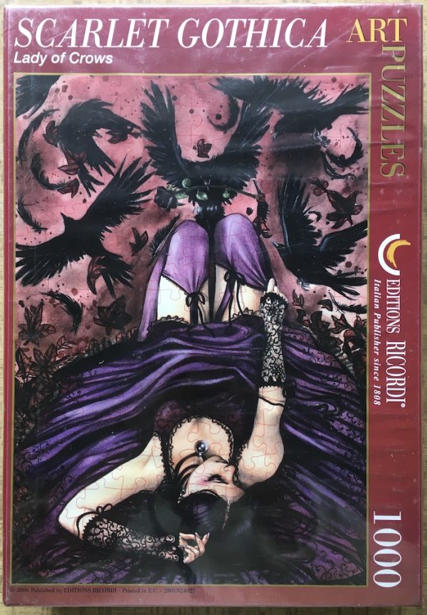 Image of the puzzle 1000 Ricordi, Lady of Crows, by Scarlet Gothica, Factory Sealed, Picture of the box