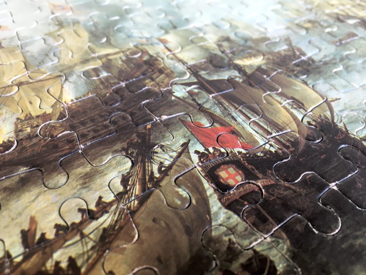 247, Egel, The Battle of Terheide, by Jan Abrahamsz Beerstraten, Complete, Listed by Vintage Art Puzzles Image of the puzzle 247, Egel, The Battle of Terheide, by Jan Abrahamsz Beerstraten, Complete, Detail of the puzzle