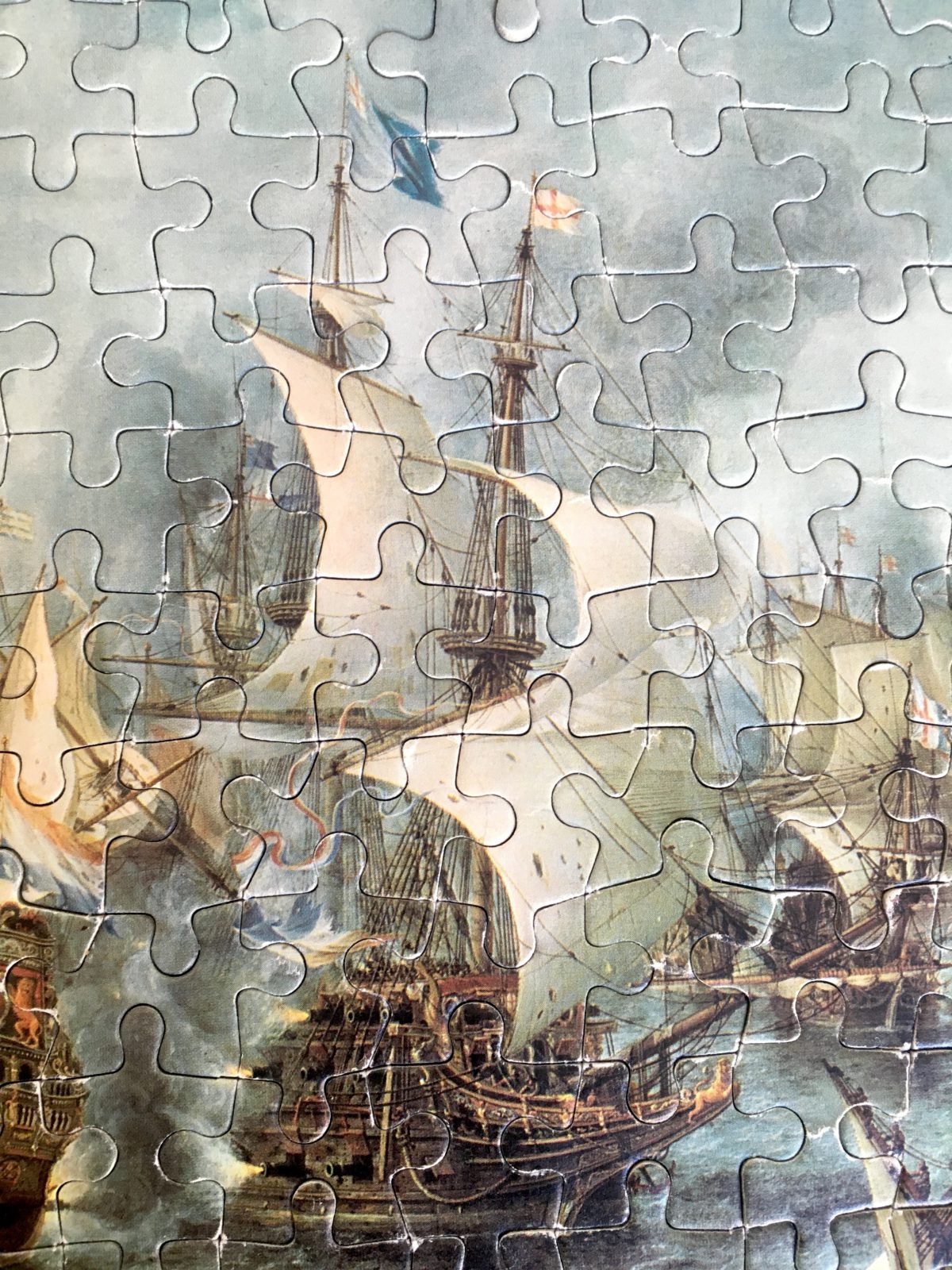 247, Egel, The Battle of Terheide, by Jan Abrahamsz Beerstraten, Complete, Listed by Vintage Art Puzzles Image of the puzzle 247, Egel, The Battle of Terheide, by Jan Abrahamsz Beerstraten, Complete, Detail of the puzzle