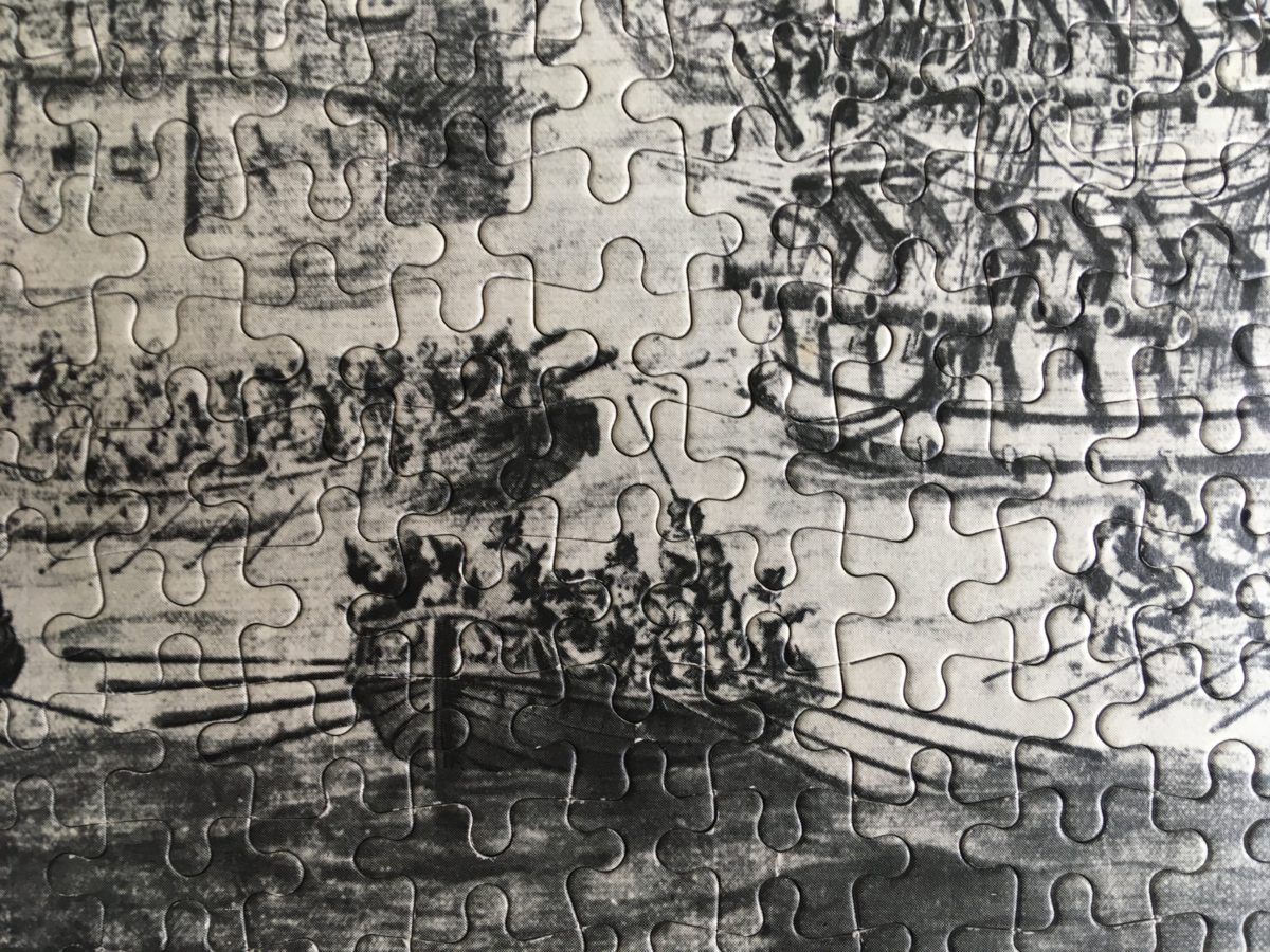 Image of the puzzle 1000, Egel, The Seven Provinces, by Willem van de Velde the Elder, Complete, Detail of the puzzle