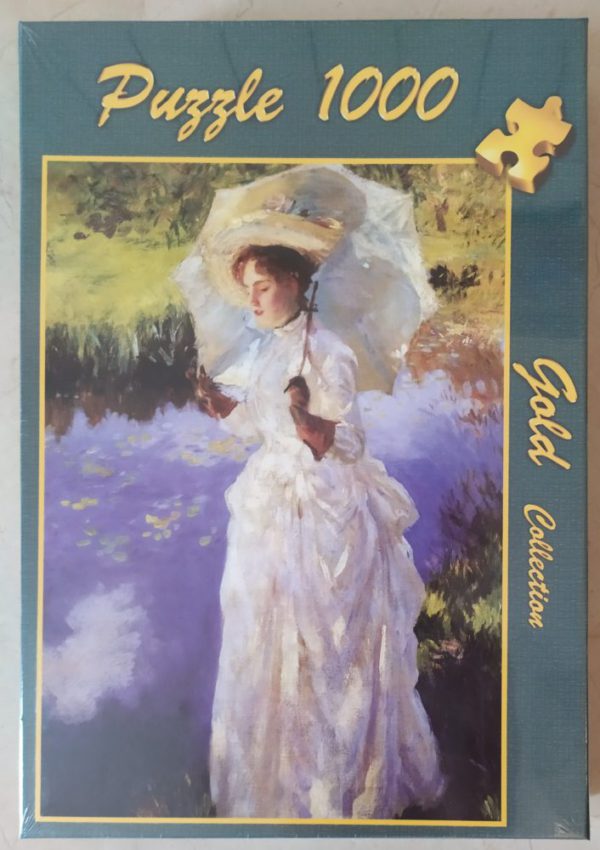 Image of the puzzle 1000, Gold Puzzle, Morning Walk, John Singer Sargent, Factory Sealed, Picture of the box