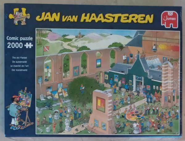 Image of the puzzle 2000, Jumbo, The Art Market, Jan van Haasteren, Factory Sealed, Picture of the box