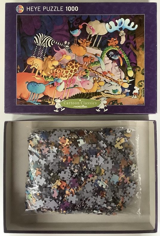 Image of the puzzle 1000, Heye, Tarzan, by Guillermo Mordillo, Complete, Picture of the bag