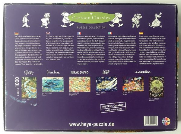 Image of the puzzle 1000, Heye, Tarzan, by Guillermo Mordillo, Complete, Picture of the back