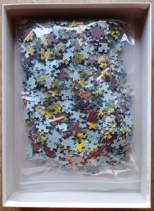 Image of the puzzle 1000, Ravensburger, Holding Tight, by Linda Picken, Complete, Picture of the bag