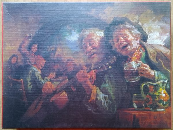 Image of the puzzle 1500, International Team, Cheerfulness, by Giovanni Madonini, Incomplete, Picture of the box