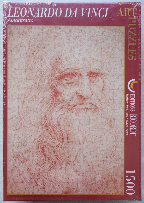 Image of the puzzle 1500, Ricordi, Self Portrait, Leonardo da Vinci, Factory Sealed, Picture of the box