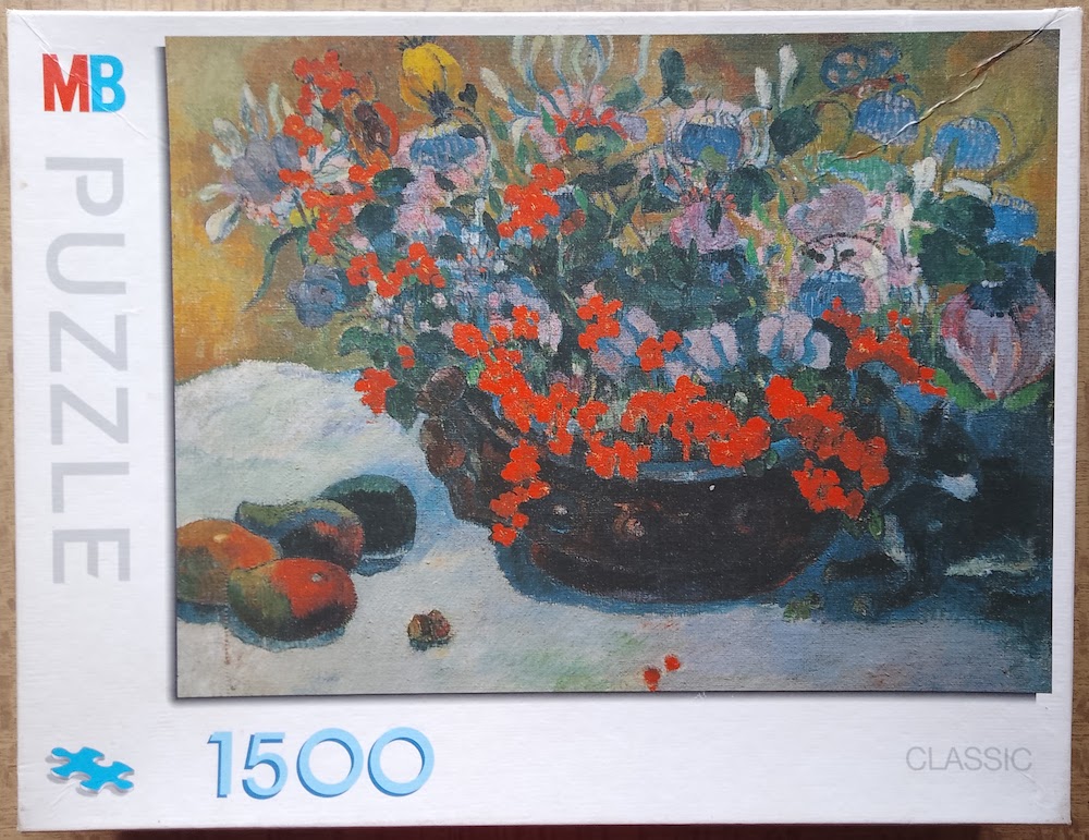 1500, MB, Bouquet of Flowers, by Paul Gauguin, Complete, 2023-07-19 Image of the puzzle 1500, MB, Bouquet of Flowers, by Paul Gauguin, Complete, Picture of the box