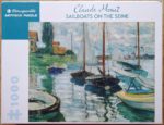 Image of the puzzle 1000, Pomegranate, Sailboats on the Seine, by Claude Monet, Picture of the box