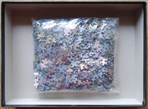 Image of the puzzle 1000, Schmidt, Lamplight Bridge, by Thomas Kinkade, Complate, Picture of the bag