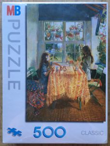 Image of the puzzle 500, MB, The Veranda, by Edgard Wiethase, Factory Sealed, Picture of the box